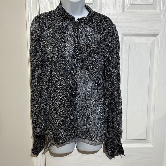 Balenciaga Silk Scarf Sheer Blouse size 40 - Picture 1 of 12